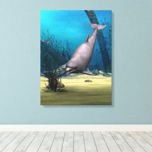 Dolfijn Canvas Afdruk (Insitu (Houten vloer))