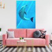 Dolfijn Canvas Afdruk (Insitu (Woonkamer))