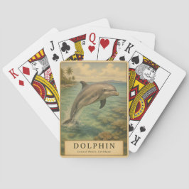 Dolfijn Caribische Wateren VINTAGE Pokerkaarten