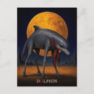 Dolfijn Cravat gotische Surrealist Briefkaart
