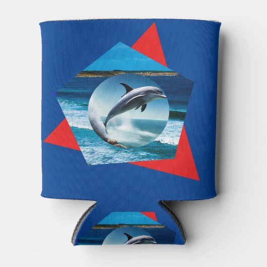Dolfijn dansen op de golven, Koelbox Blikjeskoeler (Voorkant)