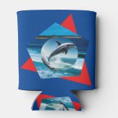 Dolfijn dansen op de golven, Koelbox Blikjeskoeler (Achterkant)