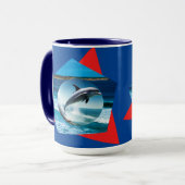 Dolfijn dansen op de golven, Mok (Voorkant links)