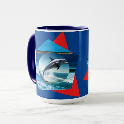 Dolfijn dansen op de golven, Mok (Voorkant links)