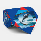 Dolfijn dansen op de golven, Stropdas (Opgerold)
