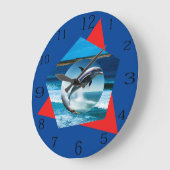 Dolfijn dansen op golven, wandklok (Hoek)
