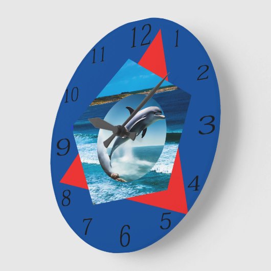 Dolfijn dansen op golven, wandklok (Hoek)