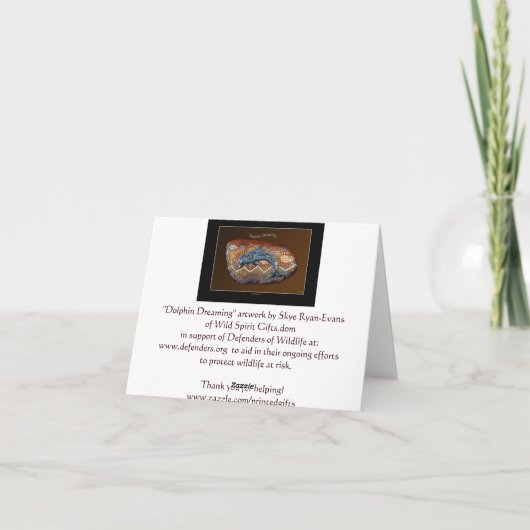 DOLFIJN die de Inheemse Kaart van de Nota van de (Achterkant)