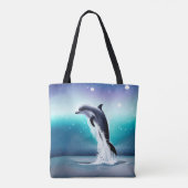 Dolfijn die in de oceaan springt tote bag (Achterkant)