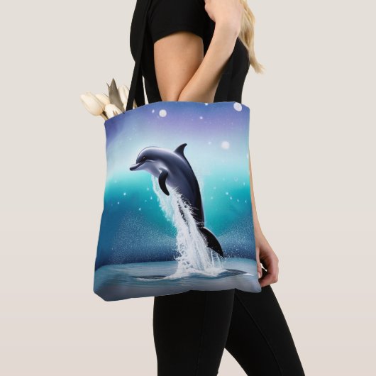 Dolfijn die in de oceaan springt tote bag (Dichtbij)
