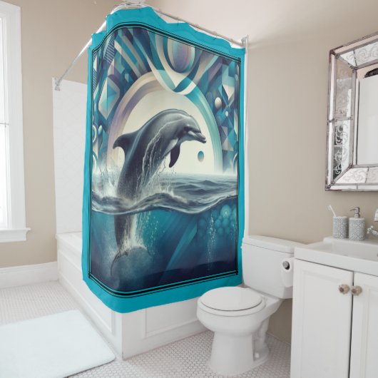 Dolfijn douchegordijn. douchegordijn (In situ)