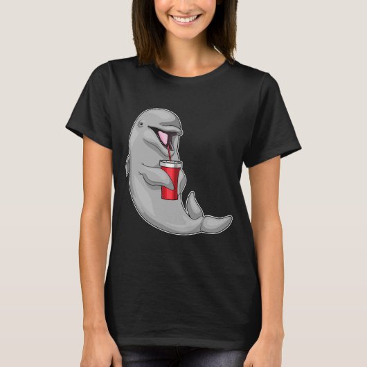 Dolfijn Drink mok T-shirt (Voorkant)