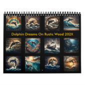 Dolfijn Dromen op Rustiek Hout 2025 Kalender (Hoes)
