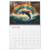 Dolfijn Dromen op Rustiek Hout 2025 Kalender (Jan 2027)