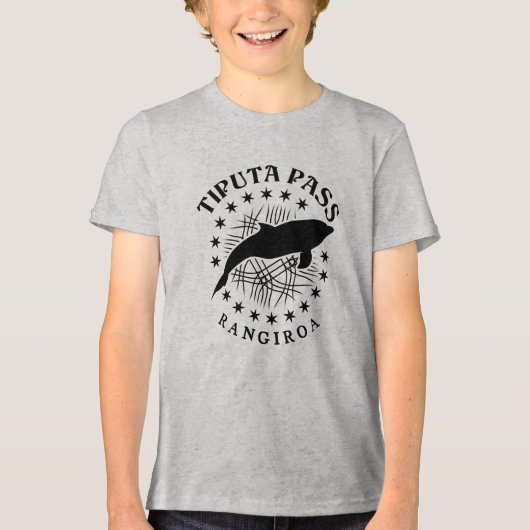 Dolfijn duiken Rangiroa Lagoon - Tiputa Pass Tri-Blend Shirt (Voorkant)