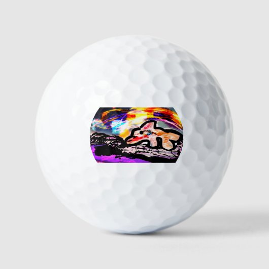 Dolfijn edelsteen golfballen (Voorkant)