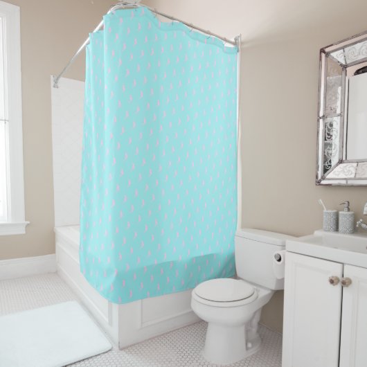 Dolfijn eenvoudig schoon fris marien aqua roze  douchegordijn (In situ)