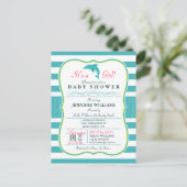 Dolfijn, Elegant, Nautisch Thema Baby shower Uitnodiging Briefkaart (Staand voorkant)