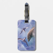 Dolfijn en duikvogels bagagelabel (Achterkant verticaal)