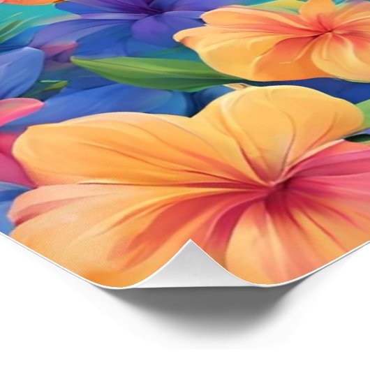 Dolfijn en mooi tropisch eiland, Hibiscus Perfect Poster (Hoek)