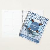 Dolfijn en reddingsboei maritiem patroon planner (Display)
