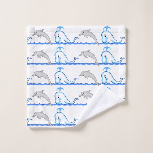Dolfijn en Walvis Badhanddoek Set Bad Handdoek (Wasdoekje)