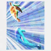 Dolfijn en Zee Fleece Deken (Voorkant)