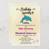 Dolfijn en zeester Tropische thema verjaardag Kaart (Voorkant / Achterkant)