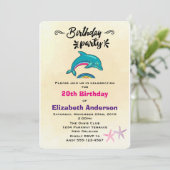 Dolfijn en zeester Tropische thema verjaardag Kaart (Staand voorkant)