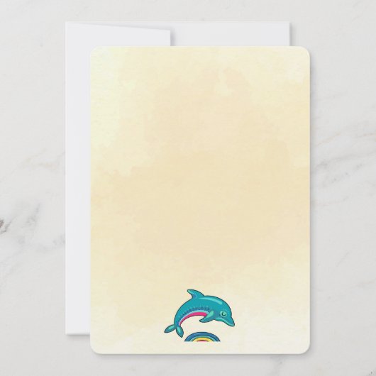 Dolfijn en zeester Tropische thema verjaardag Kaart (Achterkant)