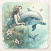 Dolfijn Fantasie 2 Kartonnen Onderzetters (Voorkant)