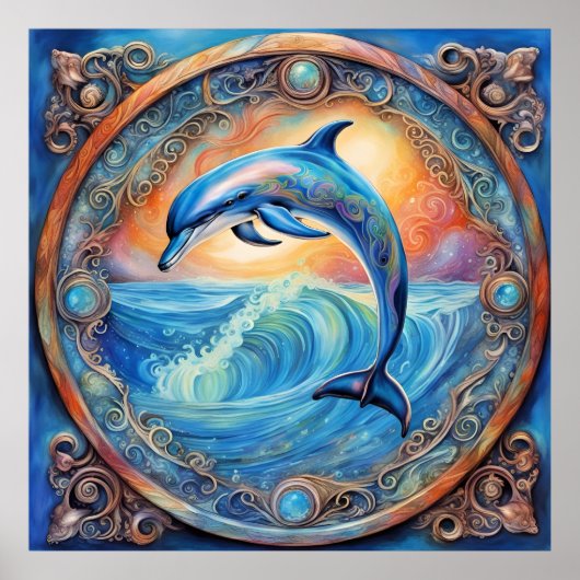 Dolfijn fantasie poster (Voorkant)