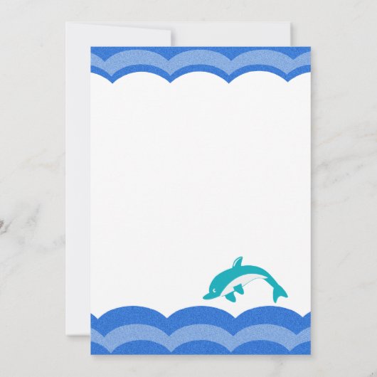 Dolfijn feestdag verjaardag kaart (Achterkant)