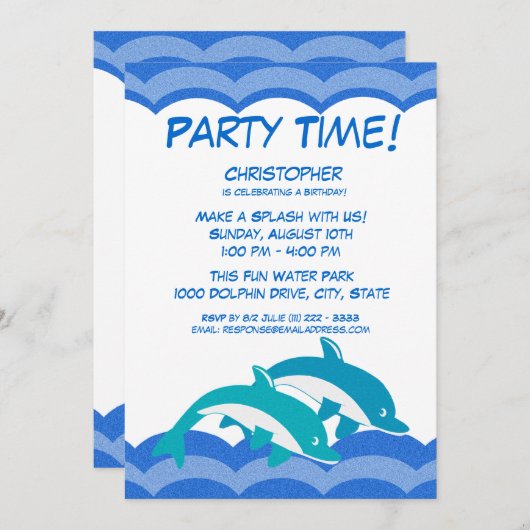 Dolfijn feestdag verjaardag kaart (Voorkant / Achterkant)