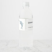 Dolfijn Feestje Kinderen Persoonlijk Waterfles Lab Etiket (Achterkant)