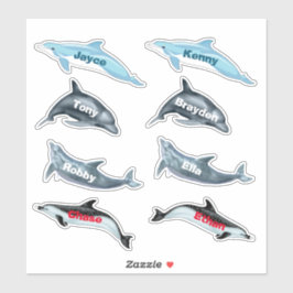 Dolfijn Feeststickers Met Namen Sticker