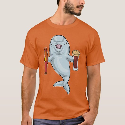 Dolfijn flesje bier t-shirt (Voorkant)