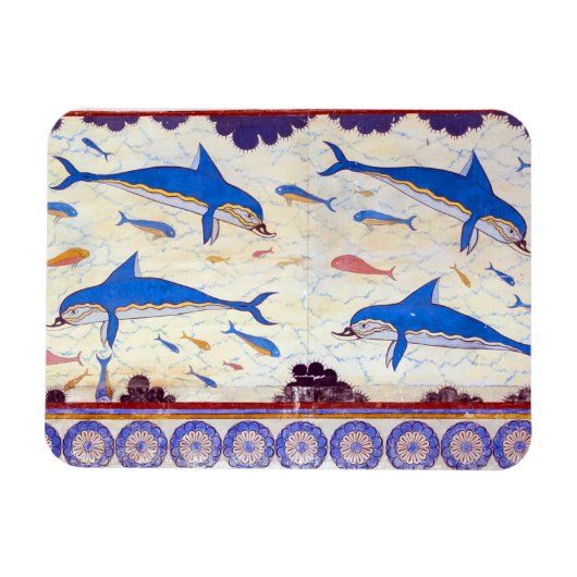 Dolfijn Fresco uit het Minoïsche Paleis van Knosso Magneet (Horizontaal)