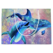 Dolfijn Gift Bag Happy Couple Love Groot Cadeauzakje (Voorkant)