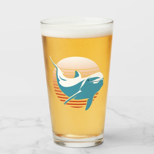  dolfijn glas (Voorkant gevuld)
