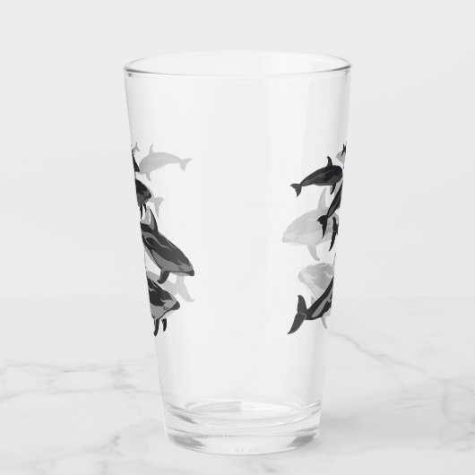 Dolfijn Glas Wit Gekantelde Dolfijn Art Brillen (Rechts)