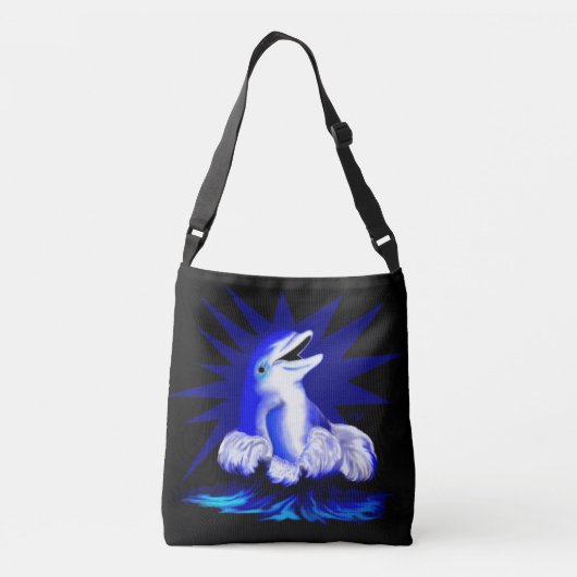 Dolfijn glimlachen crossbody tas (Achterkant)