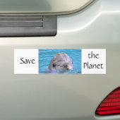 Dolfijn glimlachen - De planeet redden Bumpersticker (Op auto)