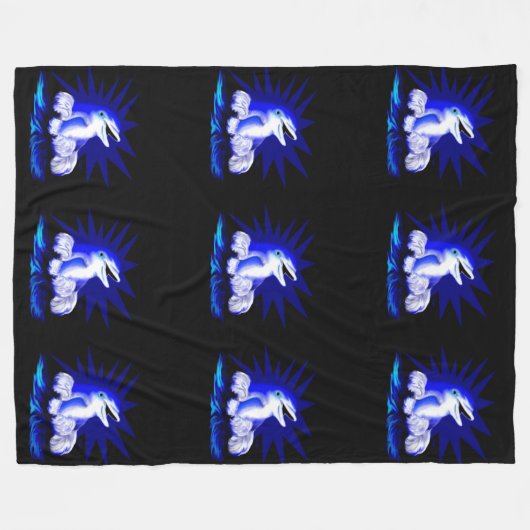 Dolfijn glimlachen fleece deken (Voorkant (Horizontaal))