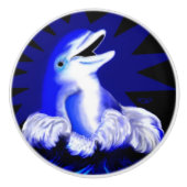 Dolfijn glimlachen keramische knop (Voorkant)