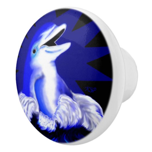 Dolfijn glimlachen keramische knop (Rechts)