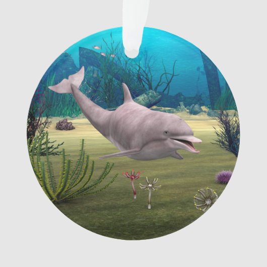 Dolfijn glimlachen ornament (voorkant)