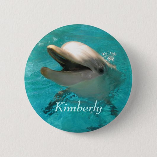 Dolfijn glimlachen ronde button 5,7 cm (Voorkant)