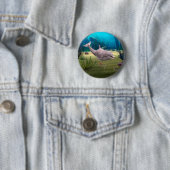 Dolfijn glimlachen ronde button 5,7 cm (In situ)