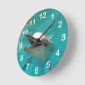 Dolfijn glimlachen ronde klok (Hoek)
